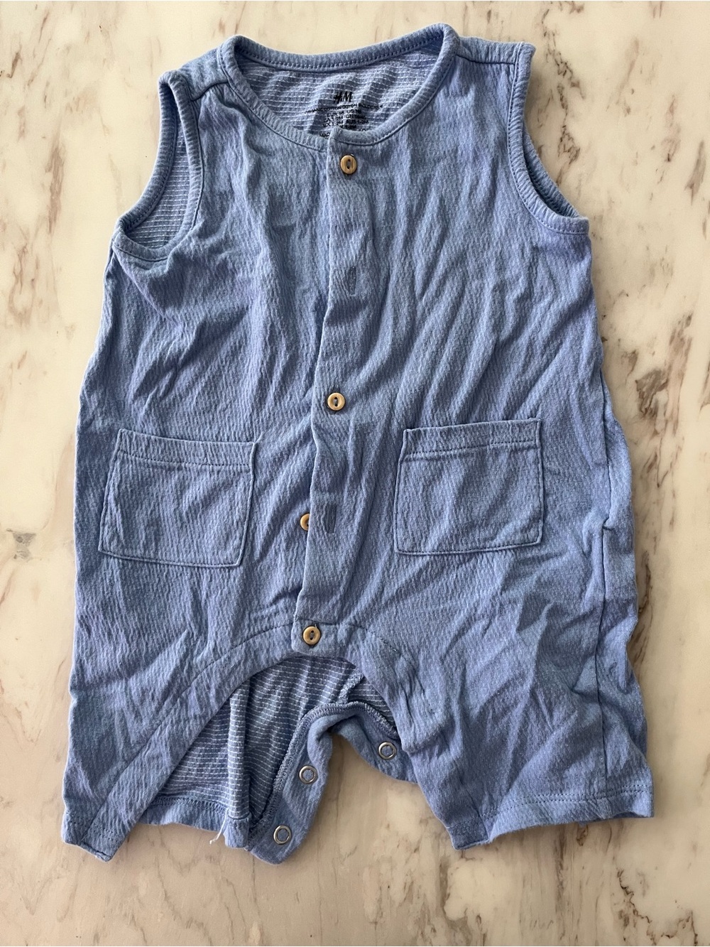 H&M Light Blue Sleeveless Baby Romper